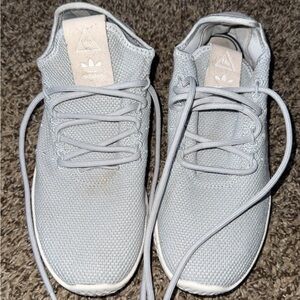 Adidas Light Sky Blue Gray Athletic Knit Sneakers